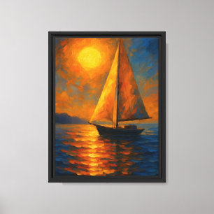 Sonnenuntergang Sailboat Leinwand Art Drucken