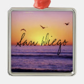 Sonnenuntergang San Diego Ornament Aus Metall (Vorne)