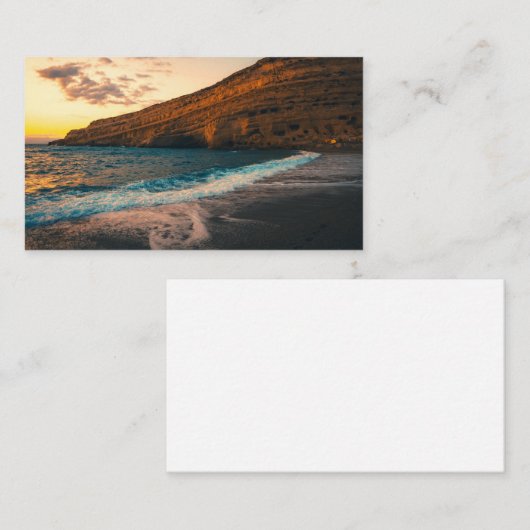 Sonnenuntergang Sandstrand Visitenkarte (Vorne/Hinten)