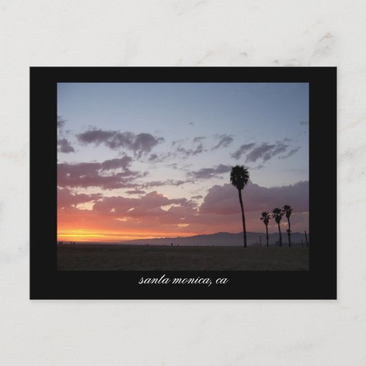 Sonnenuntergang: Santa monica, ca. Postkarte (Vorderseite)