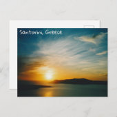 Sonnenuntergang Santorin, Griechenland Postkarte (Vorne/Hinten)