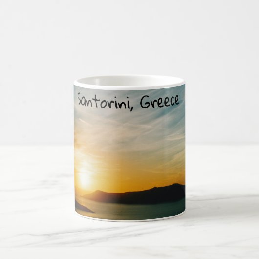 Sonnenuntergang Santorini, Griechenland Kaffeetasse (Mittel)