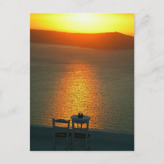 Sonnenuntergang Santorini Griechenland Postkarte (Vorderseite)