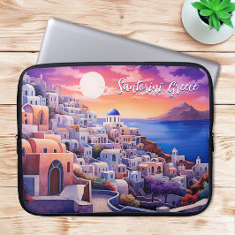 Sonnenuntergang Santorini Insel Illustration | Rei Laptopschutzhülle
