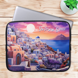 Sonnenuntergang Santorini Insel Illustration   Rei Laptopschutzhülle
