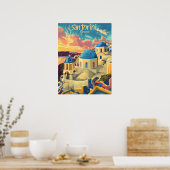 Sonnenuntergang Santorini Poster (Küche)