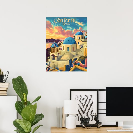 Sonnenuntergang Santorini Poster (Heimbüro)