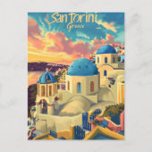Sonnenuntergang Santorini Postkarte (Vorderseite)
