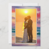 Sonnenuntergang Save the Date über dem Meer Einladung (Rückseite)