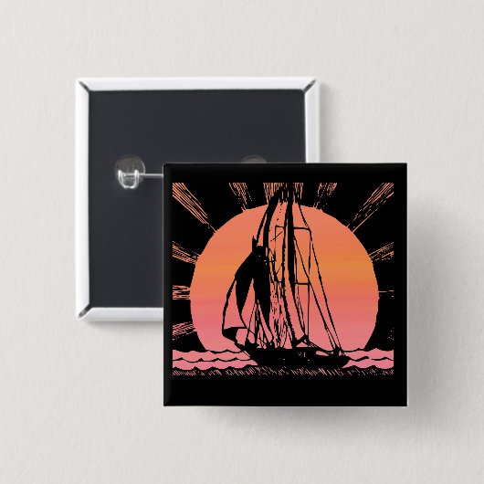 Sonnenuntergang-Schiff Button (Vorne & Hinten)