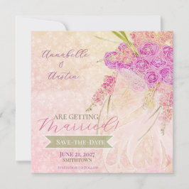 Sonnenuntergang Schleierbogen Bright Rose Bouquet Save The Date