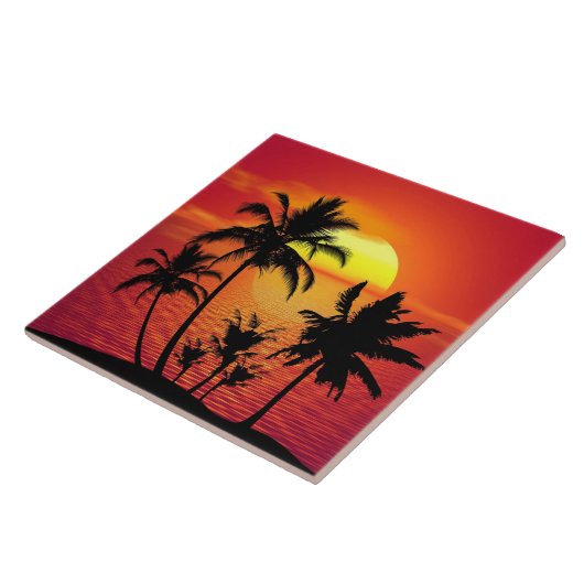 Sonnenuntergang, schöne Abbildung,   Fliese (Seite)