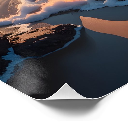 Sonnenuntergang Schöne Strandlandschaft Poster (Ecke)