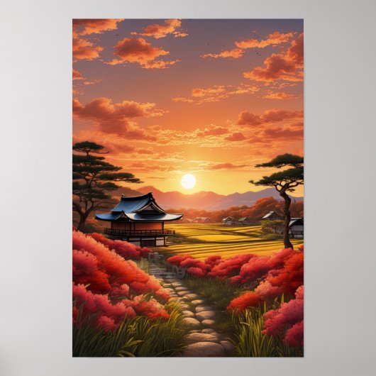 Sonnenuntergang Schönheit in der japanischen Lands Poster (Vorne)