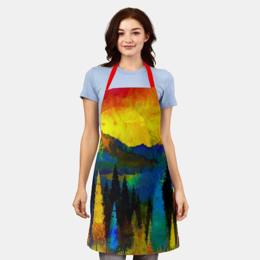 Sonnenuntergang Schürze (Getragen)