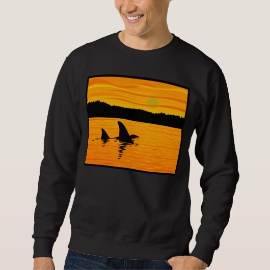 Sonnenuntergang-Schwertwale Sweatshirt (Vorderseite)