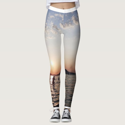 Sonnenuntergang Schwimmbäder Leggings für Frauen (Vorderseite)