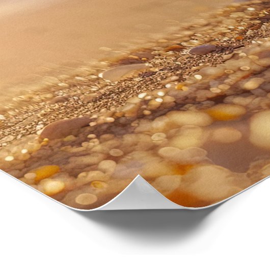 Sonnenuntergang: Seashell am Ufer Poster (Ecke)