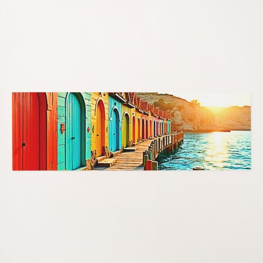 Sonnenuntergang: Seaside Hues Yogamatte (Rückseite (Horizontal))