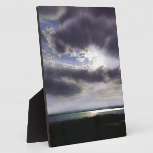 Sonnenuntergang Seepromenade Skyline Ozean Malerei Fotoplatte (Seite)