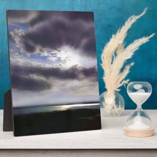 Sonnenuntergang Seepromenade Skyline Ozean Malerei Fotoplatte (Seite)