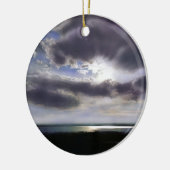 Sonnenuntergang Seepromenade Skyline Ozean Malerei Keramikornament (Links)