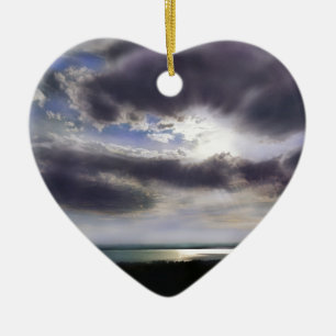 Sonnenuntergang Seepromenade Skyline Ozean Malerei Keramikornament