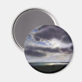 Sonnenuntergang Seepromenade Skyline Ozean Malerei Magnet (Vorderseite/Rückseite)