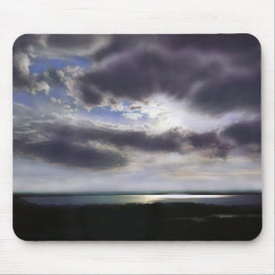 Sonnenuntergang Seepromenade Skyline Ozean Malerei Mousepad