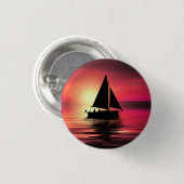 Sonnenuntergang, Segelboot im Meer-39186 Button (Vorne & Hinten)
