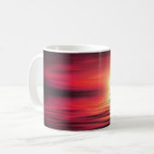 Sonnenuntergang, Segelboot im Meer-39186 Kaffeetasse (Vorderseite Links)