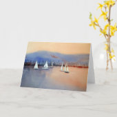 Sonnenuntergang-Segelboot-Karte Karte (Gelbe Blume)