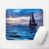 Sonnenuntergang-Segelboot-Segeln im Ozean Mousepad (Mit Mouse)