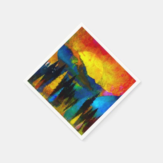 Sonnenuntergang Serviette (Ecke)