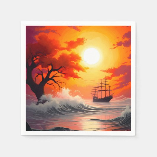 Sonnenuntergang Serviette (Vorderseite)