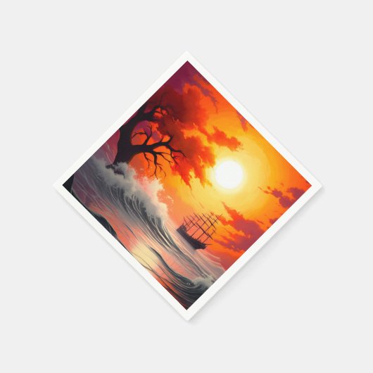 Sonnenuntergang Serviette (Ecke)