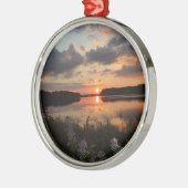 Sonnenuntergang Silbernes Ornament (Links)