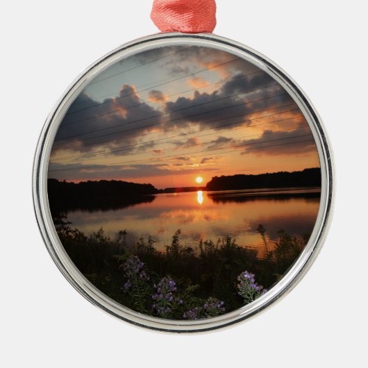 Sonnenuntergang Silbernes Ornament (Vorne)