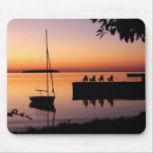 Sonnenuntergang Silhouette am Mousepad-See Mousepad (Vorne)