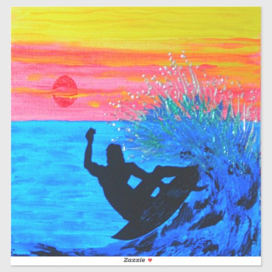 Sonnenuntergang Silhouette Aufkleber (Blatt)