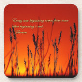 Sonnenuntergang-Silhouette Inspirational Getränkeuntersetzer (Vorderseite)