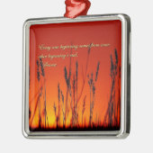Sonnenuntergang-Silhouette Inspirational Ornament Aus Metall (Links)