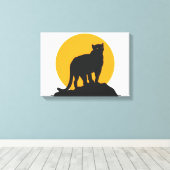 Sonnenuntergang-Silhouette Leinwanddruck (Insitu (Holzboden))