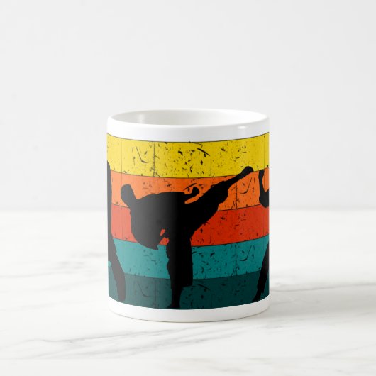Sonnenuntergang Silhouette Martial Arts Mastering Kaffeetasse (Mittel)