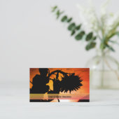 Sonnenuntergang Silhouette Orange Black Holistic Visitenkarte (Stehend Vorderseite)