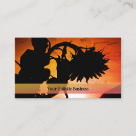 Sonnenuntergang Silhouette Orange Black Holistic Visitenkarte