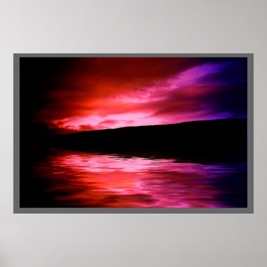 Sonnenuntergang Silhouette Poster (Vorne)