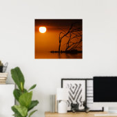 Sonnenuntergang Silhouette Poster (Heimbüro)