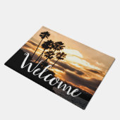 Sonnenuntergang Silhouette San Diego Fußmatte (Schrägansicht)