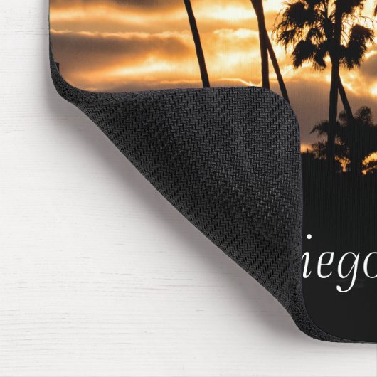 Sonnenuntergang Silhouette San Diego Mousepad (Ecke)